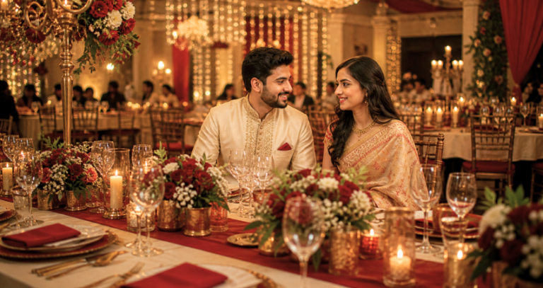 Table Setting and Dining Decor at Bengali Wedding Receptions